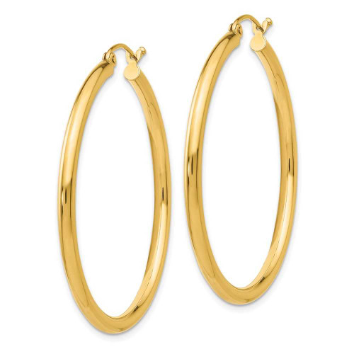 Image of 35mm 10k Yellow Gold Polished 2.5mm Tube Hoop Earrings 10T925