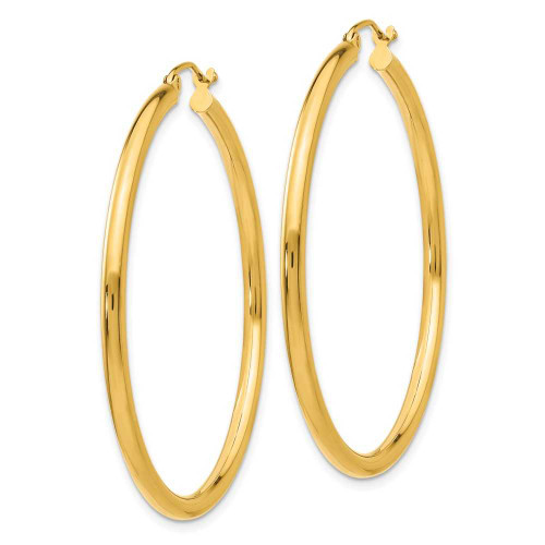 Image of 40mm 10k Yellow Gold Polished 2.5mm Tube Hoop Earrings 10T926