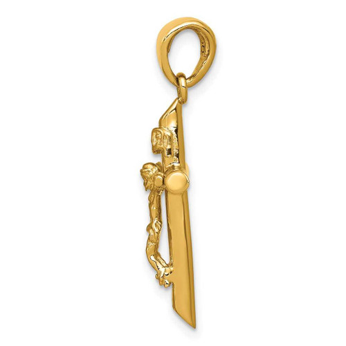 Image of 10K Yellow Gold Polished 2-D Crucifix with Jesus on Cross Pendant