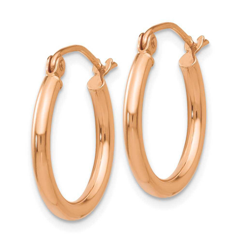 Image of 13mm 10k Yellow Gold Polished 2mm Tube Hoop Earrings 10T1124