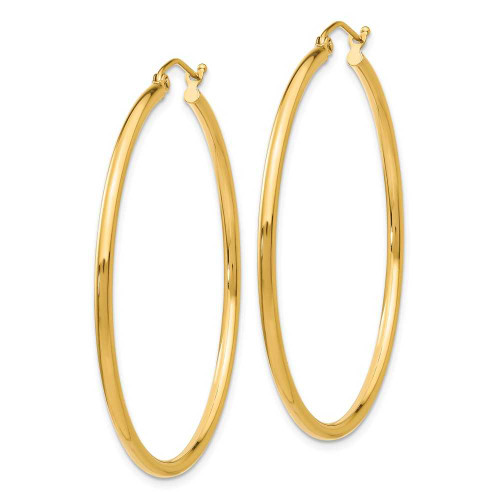 Image of 42mm 10k Yellow Gold Polished 2mm Tube Hoop Earrings 10T920
