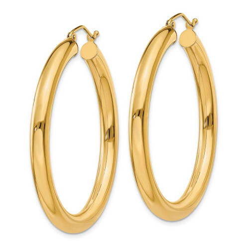 Image of 32mm 10k Yellow Gold Polished 4mm Tube Hoop Earrings 10T947