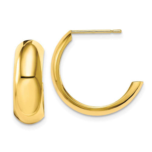 Image of 19.75mm 10k Yellow Gold Polished 6.5mm J-Hoop Earrings