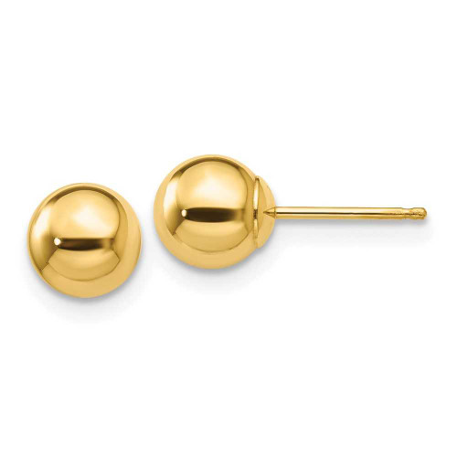 Image of 6mm 10k Yellow Gold Polished 6mm Ball Stud Post Earrings