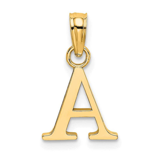 Image of 10k Yellow Gold Polished A Block Initial Pendant