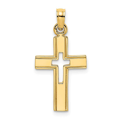 Image of 10K Yellow Gold Polished and Cut-Out Cross Pendant 10K8517