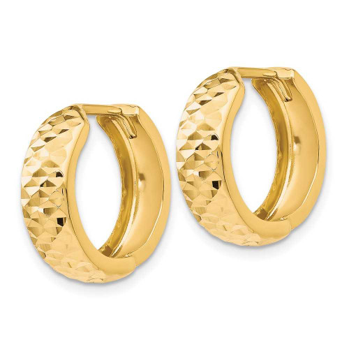 Image of 16mm 10k Yellow Gold Polished and Shiny-Cut Hinged Hoop Earrings