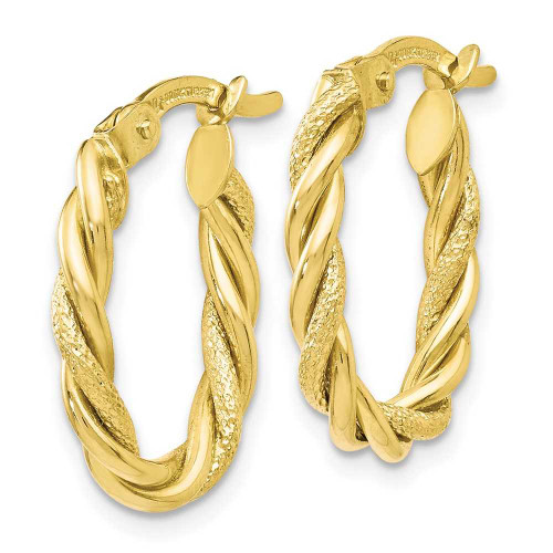 Image of 18mm 10k Yellow Gold Polished and Textured Earrings