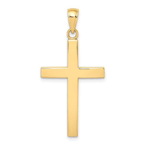 Image of 10k Yellow Gold Polished Beveled Cross Pendant