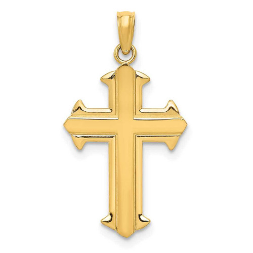 Image of 10k Yellow Gold Polished Cross Pendant 10D3521
