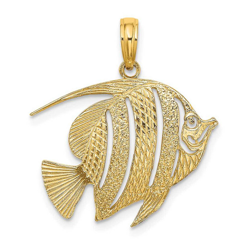 Image of 10K Yellow Gold Polished Cut-Out Fish Pendant