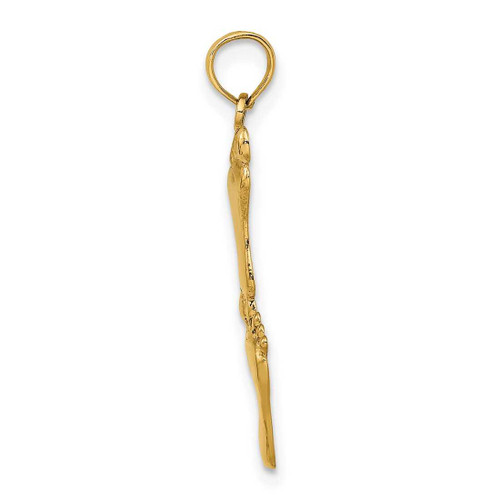 Image of 10K Yellow Gold Polished Double Vertical Feet Pendant