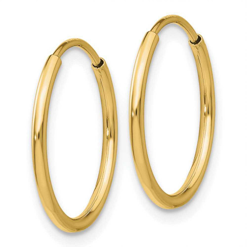 Image of 23mm 10k Yellow Gold Polished Endless Tube Hoop Earrings 10T964