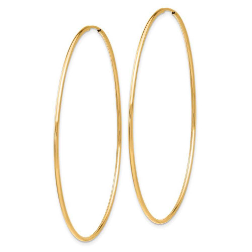 Image of 58mm 10k Yellow Gold Polished Endless Tube Hoop Earrings 10T968