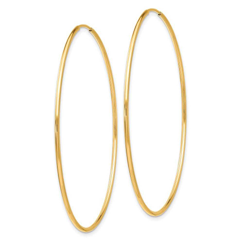 Image of 54mm 10k Yellow Gold Polished Endless Tube Hoop Earrings 10T969