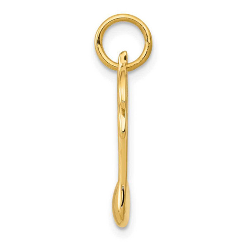 Image of 10K Yellow Gold Polished Flat-Backed Musical Note Charm