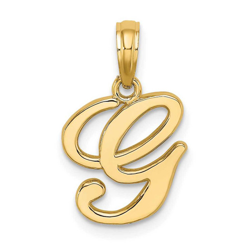 Image of 10k Yellow Gold Polished G Script Initial Pendant