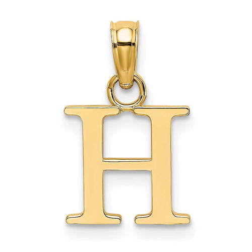 Image of 10k Yellow Gold Polished H Block Initial Pendant