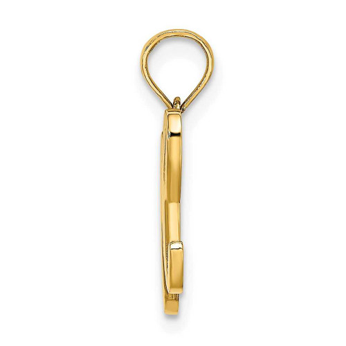 Image of 10k Yellow Gold Polished H Script Initial Pendant