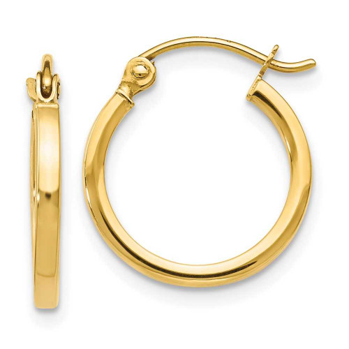 Image of 15mm 10k Yellow Gold Polished Hinged Hoop Earrings 10LE116