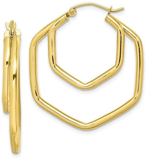 Image of 10k Yellow Gold Polished Hoop Earrings 10TC407