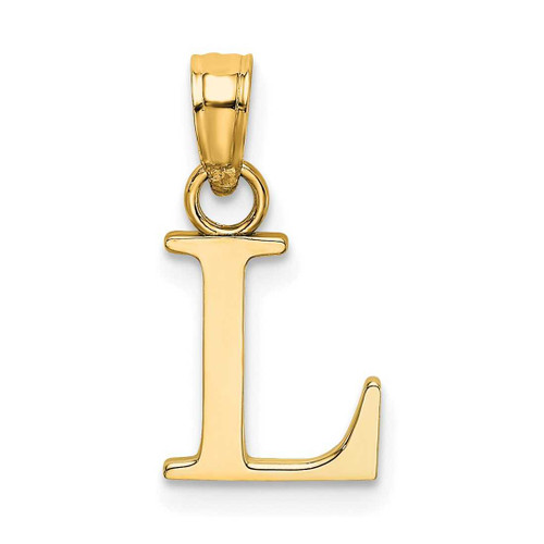 Image of 10k Yellow Gold Polished L Block Initial Pendant