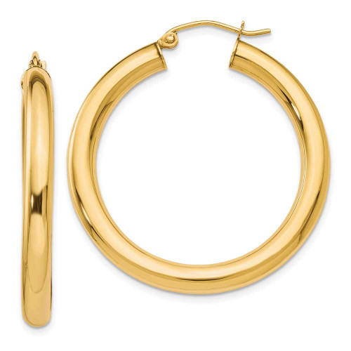 Image of 37mm 10k Yellow Gold Polished Lightweight Hoop Earrings 10LE380