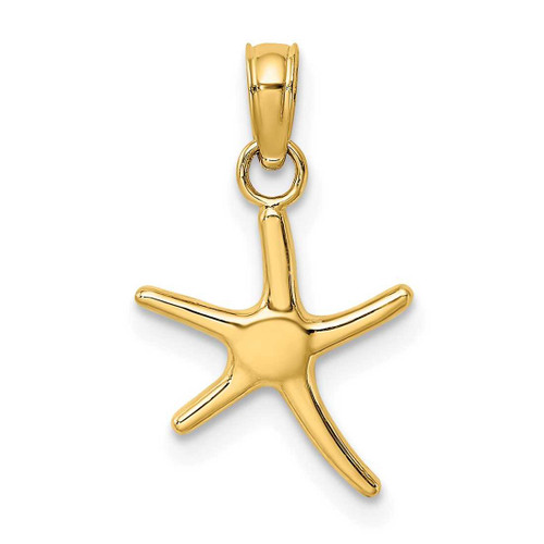 Image of 10k Yellow Gold Polished Mini Dancing Starfish w/ Bail Pendant