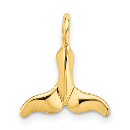 Image of 10k Yellow Gold Polished Mini Whale Tail Charm