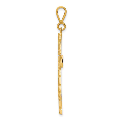 Image of 10K Yellow Gold Polished Nugget-Style Cross Pendant