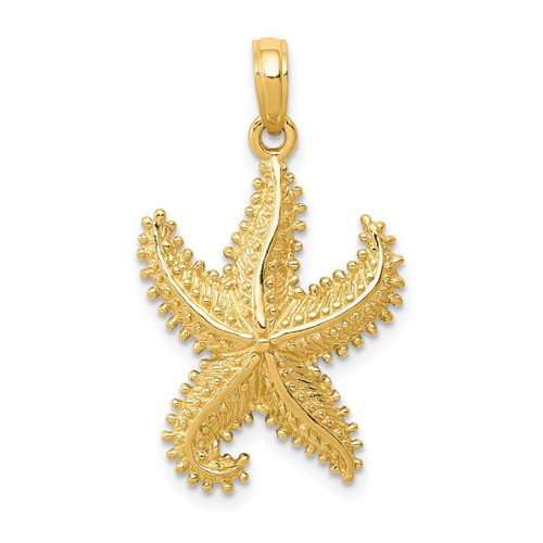 Image of 10k Yellow Gold Polished Open-Backed Starfish Pendant