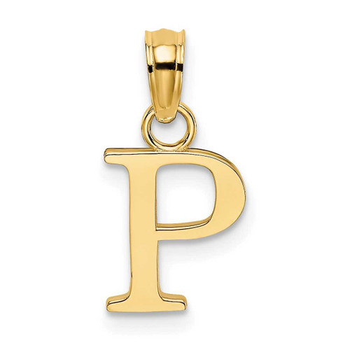 Image of 10k Yellow Gold Polished P Block Initial Pendant