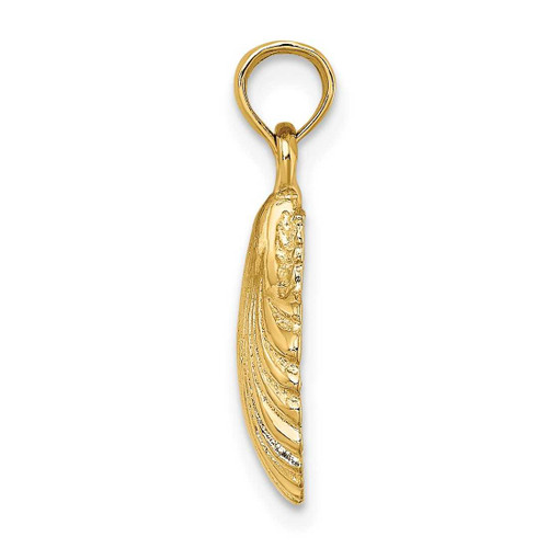 Image of 10K Yellow Gold Polished Scallop Shell Pendant