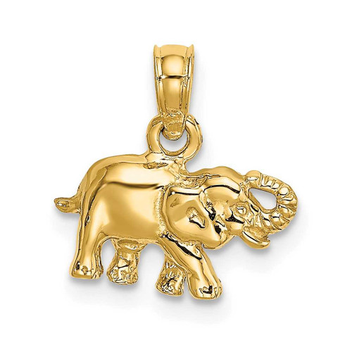 Image of 10k Yellow Gold Polished Small Elephant Pendant