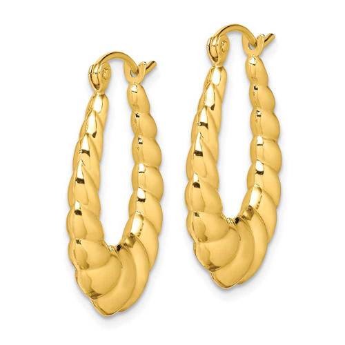 Image of 24.97mm 10k Yellow Gold Polished Twisted Hollow Hoop Earrings
