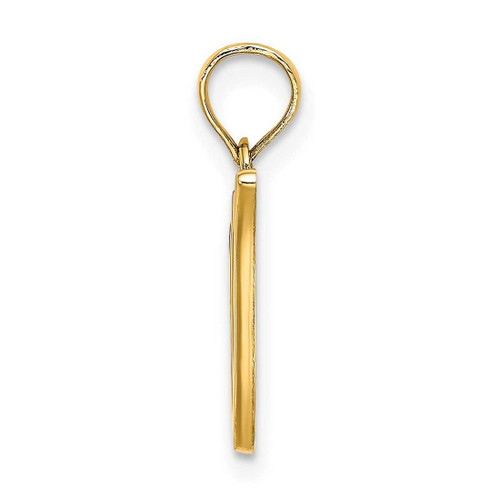 Image of 10k Yellow Gold Polished V Script Initial Pendant