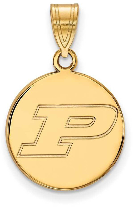 Image of 10K Yellow Gold Purdue Medium Disc Pendant by LogoArt (1Y032PU)