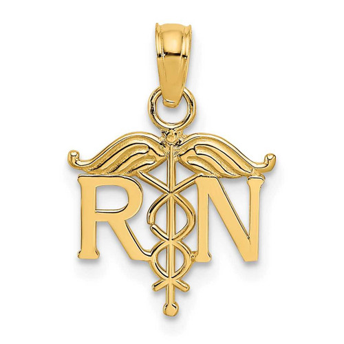 Image of 10k Yellow Gold Registered Nurse Pendant