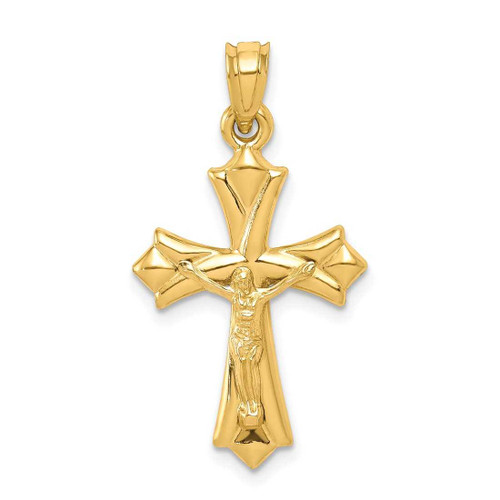 Image of 10K Yellow Gold Reversible Crucifix / Cross Pendant
