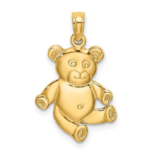 Image of 10K Yellow Gold Reversible Teddy Bear Pendant