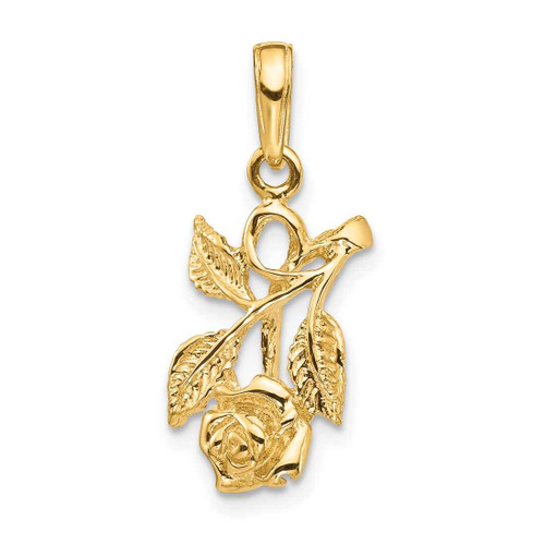 Image of 10K Yellow Gold Rose Pendant