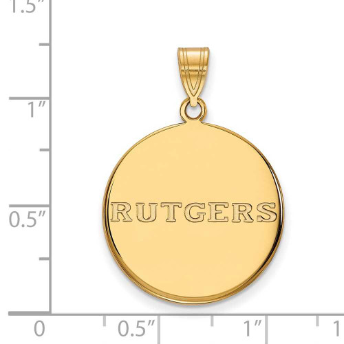 Image of 10K Yellow Gold Rutgers Large Disc Pendant by LogoArt (1Y023RUT)