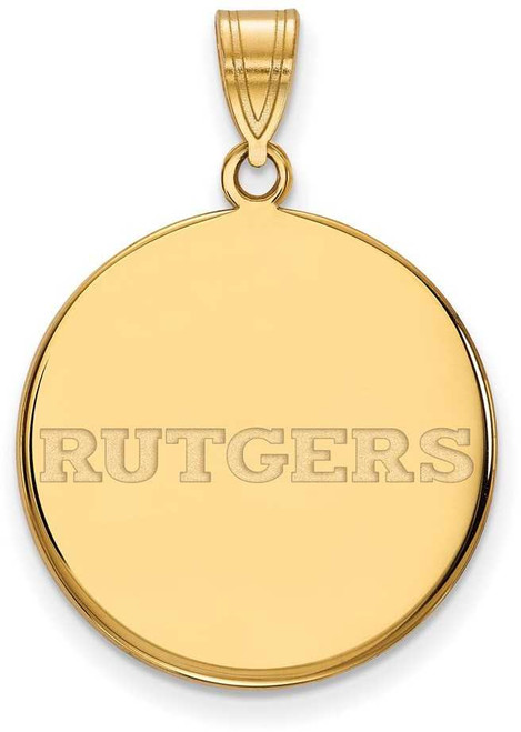 Image of 10K Yellow Gold Rutgers Large Disc Pendant by LogoArt (1Y023RUT)