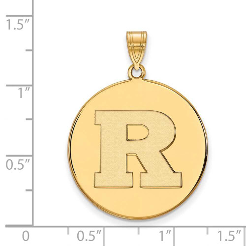 Image of 10K Yellow Gold Rutgers XL Disc Pendant by LogoArt (1Y021RUT)