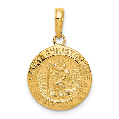 Image of 10K Yellow Gold Saint Christopher Medal Pendant 10M1454