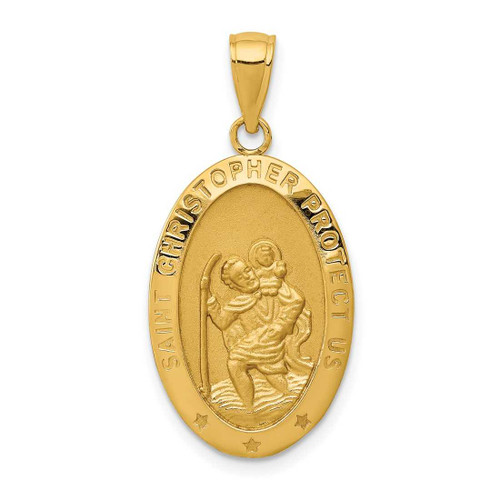 Image of 10K Yellow Gold Saint Christopher Medal Pendant 10M1478