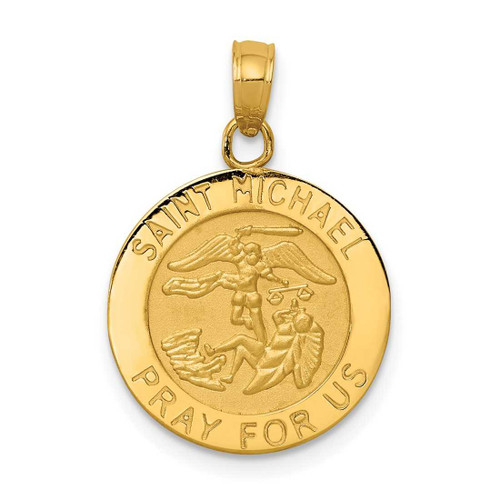 Image of 10K Yellow Gold Saint Michael Medal Pendant