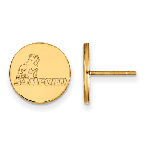 10K Yellow Gold Samford University Small Post Earrings by LogoArt