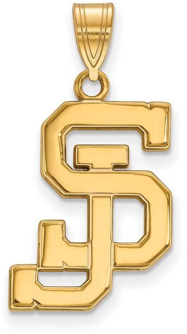 Image of 10K Yellow Gold San Jose State University Large Pendant by LogoArt (1Y006SJS)