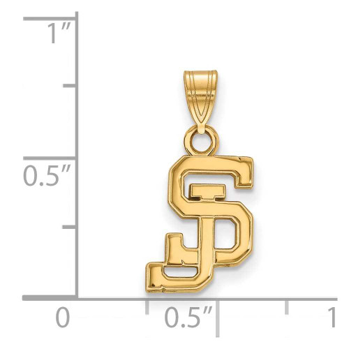 Image of 10K Yellow Gold San Jose State University Small Pendant by LogoArt (1Y005SJS)